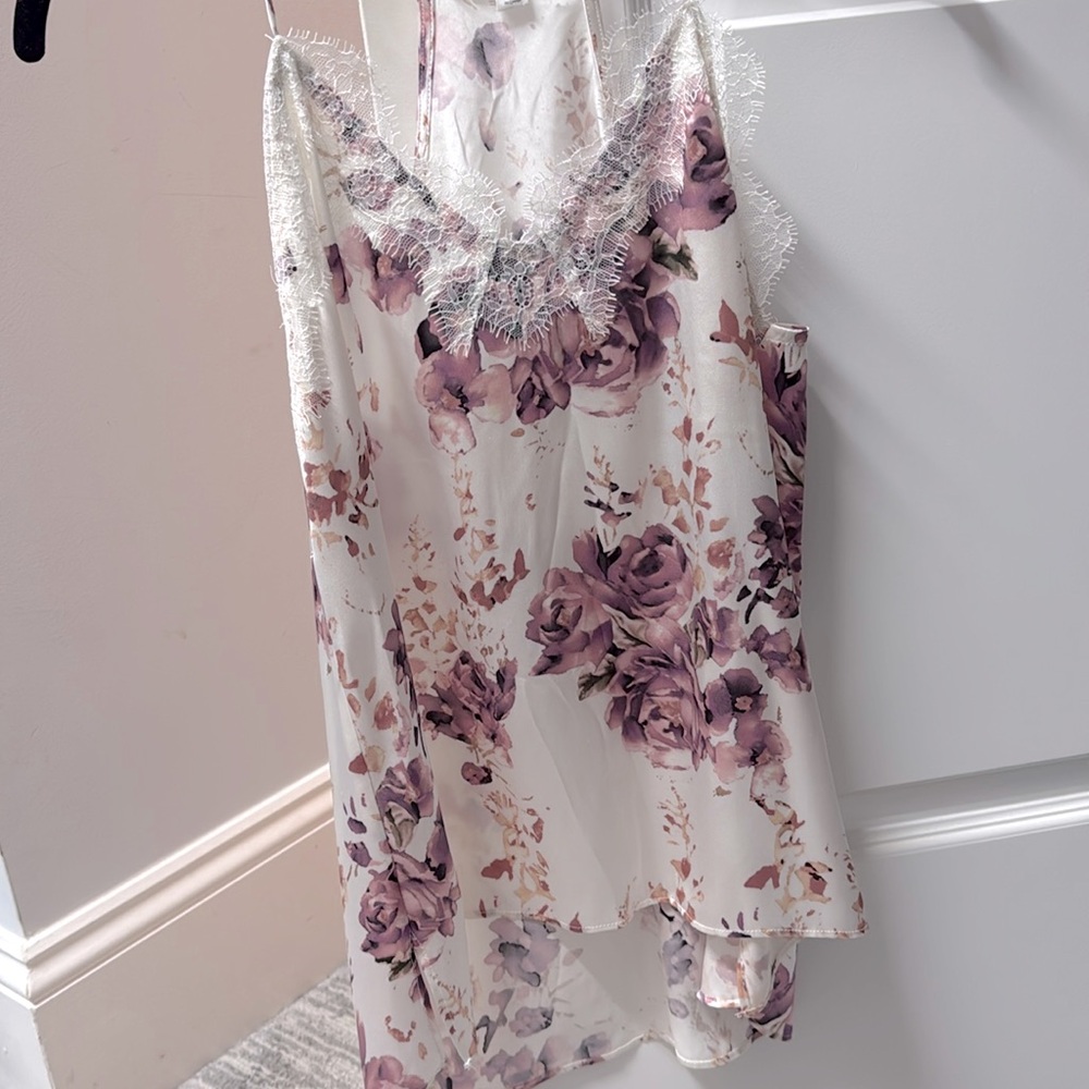 Cami NYC The Racer Floral Charmeuse Cami in Garden